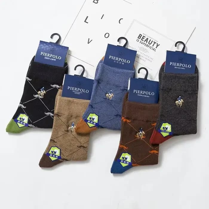 Peir Paul – chaussettes mi-mollet pour hommes, respirantes, en coton peigné, absorbantes, anti-odeur