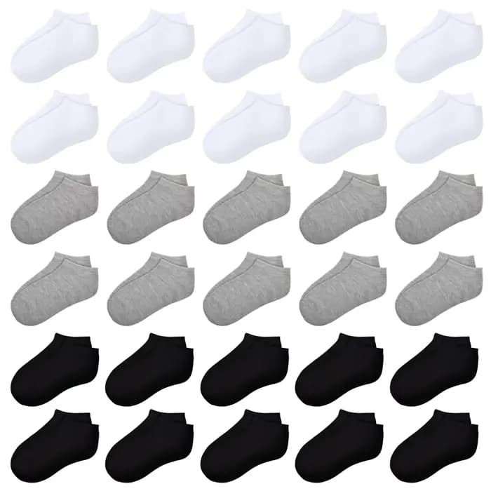 Chaussettes pour tout-petits, 30 paires, chaussettes basses pour enfants, garçons et filles, de 1 à 