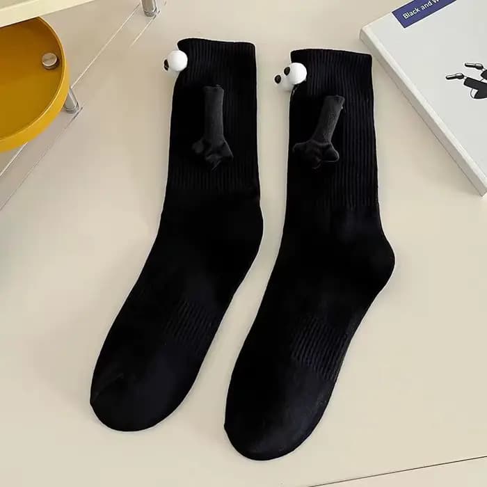Chaussettes amusantes pour adultes, magnétiques, motif dessin animé, couleur unie, pour couple, cade
