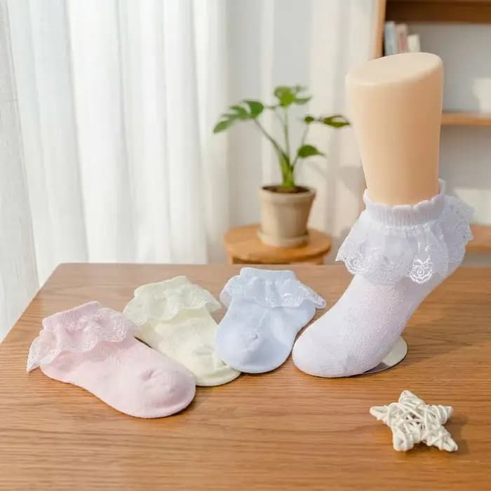 Chaussettes de danse pour filles, 4 paires, en coton, style féerique, à volants et dentelle, pour to