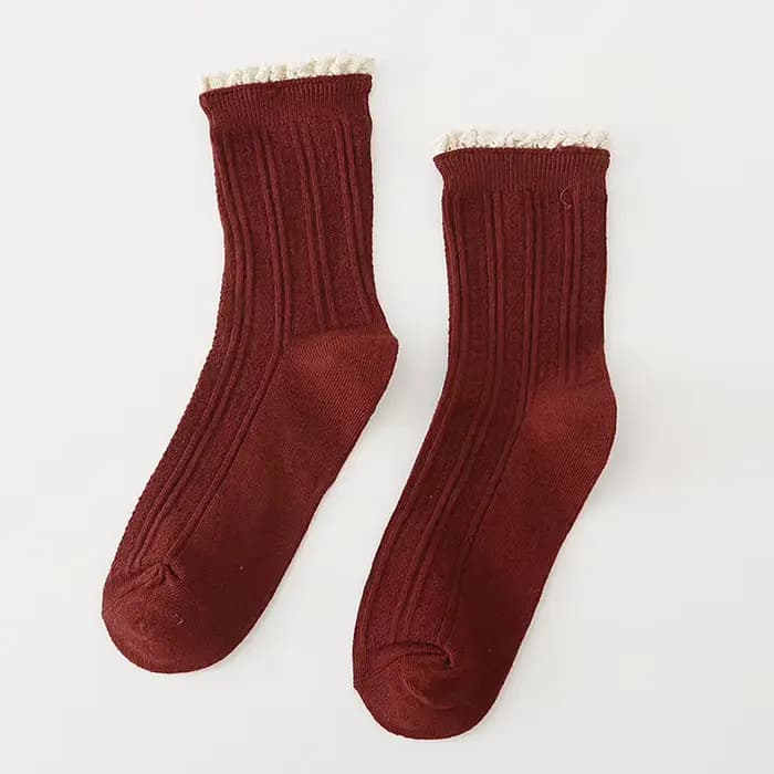 Chaussettes à volants froufrous en dentelle pour femmes, coton doux, haute qualité, Kawaii, chausset