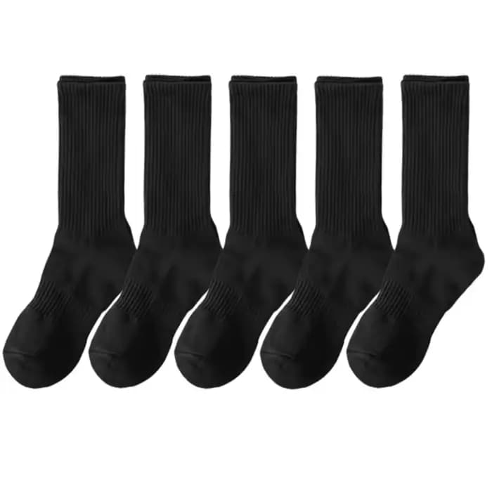 20 paires de chaussettes hautes classiques en pur coton pour hommes, noires et blanches, respirantes