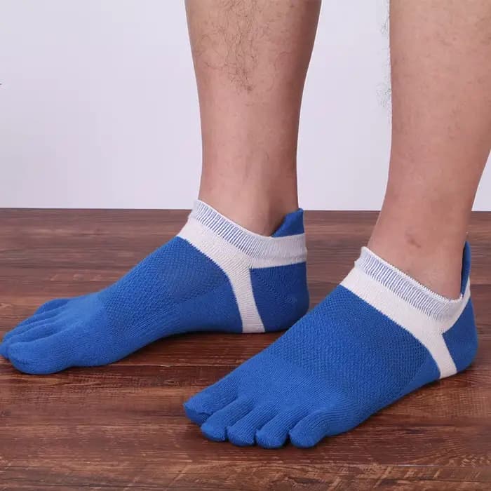Chaussettes à cinq doigts pour hommes, en coton, courtes, antidérapantes, anti-friction, de haute qu