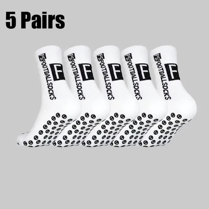 5 paires de chaussettes de Football antidérapantes noires pour hommes, respirantes, résistantes à l'