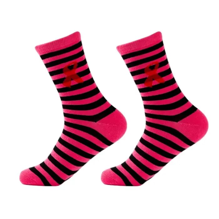 Chaussettes sensibilisation au du sein pour femmes, chaussettes sport à rose tendre, cadeaux