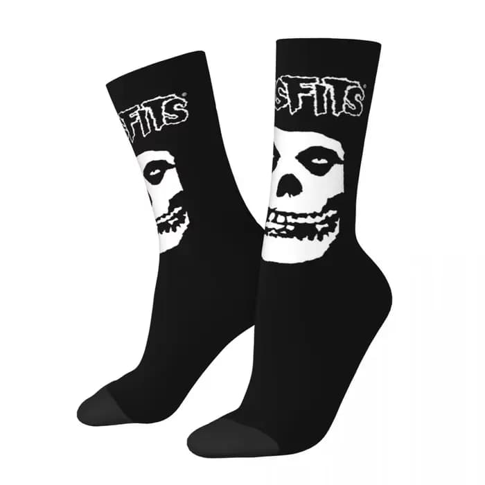 Misfits-Chaussettes de football longues en polyester pour hommes et femmes, Cool Skull