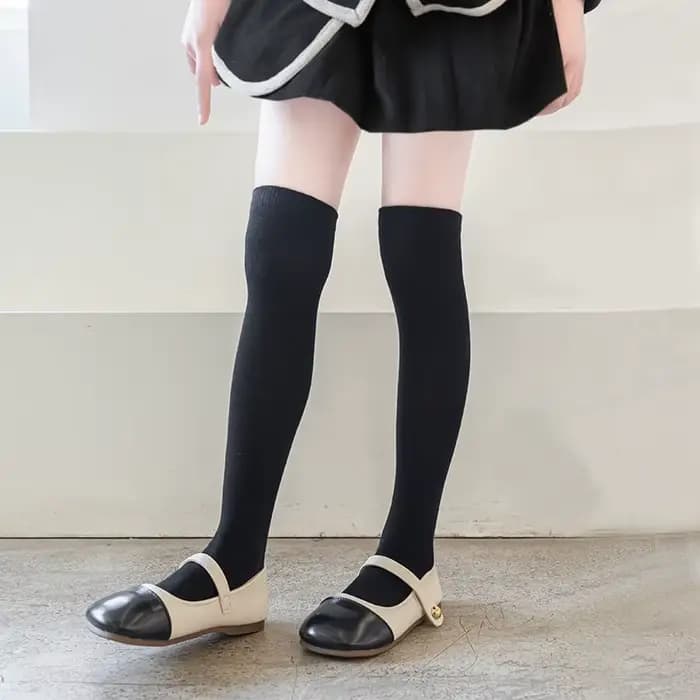 Chaussettes pour enfants pour filles chaussettes longues hautes blanches pour garçons chaussettes de