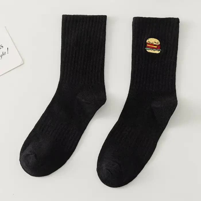 Chaussettes épaisses à motif Hamburger Pizza, chaussettes chaudes, chaussettes hipster décontractées