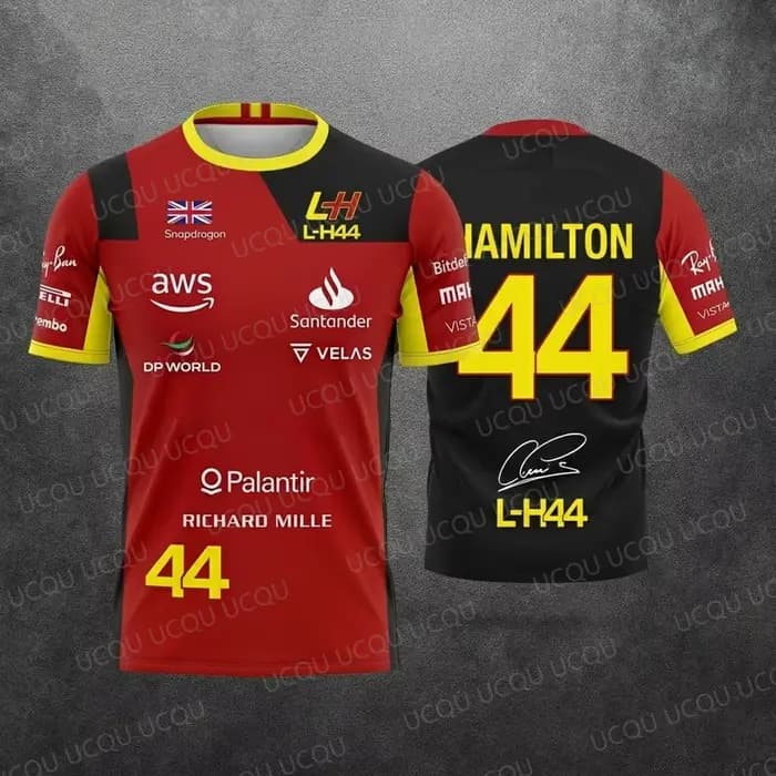 Nouvelle édition spéciale 2026 Hamilton Summer Unisex Motorsport Fans 44 Red Black Racing Team Unifo