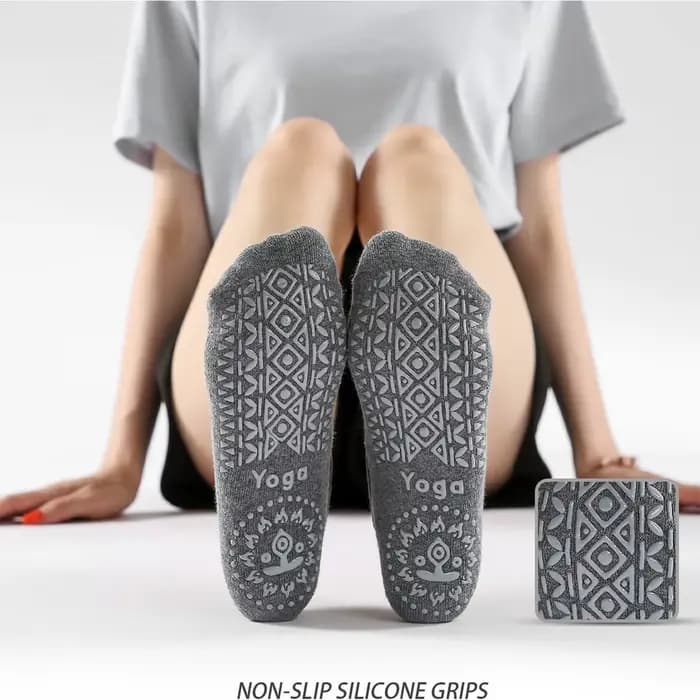 3 paires de chaussettes de Yoga pour femmes, chaussettes de Ballet antidérapantes en Silicone, Pilat