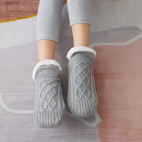 Chaussettes chaudes d'hiver pour femmes, chaussettes de couchage confortables en peluche moelleuse, 