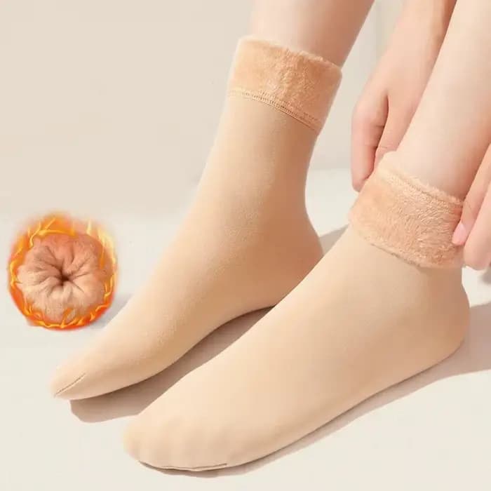 Chaussettes longues chaudes d'hiver 60cm pour femmes, bas épais en velours doux, collants en peluche