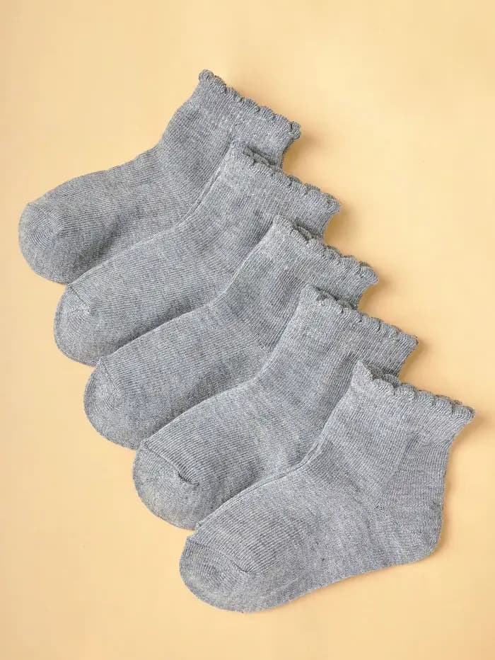 5 paires de chaussettes neuves pour enfants, légères, respirantes, de couleur unie, pour le sport et