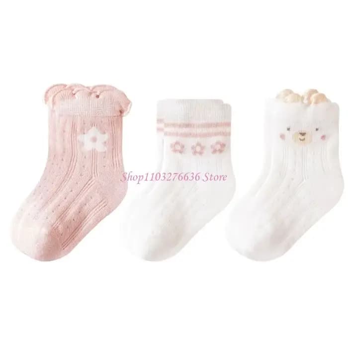 R6FD – chaussettes renforcées durables en coton pour enfants, 3 paires, confortables, pour bébé, pou