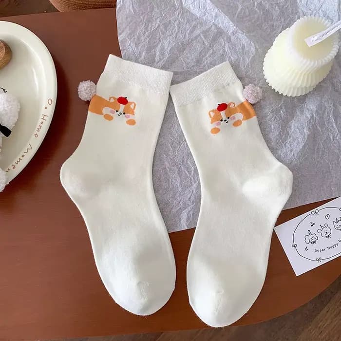 Chaussettes drôles en forme d'œuf pour enfants, chaussettes boule de cheveux 3D, dessin animé mignon