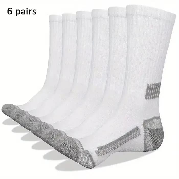 6 paires de chaussettes de sport pour hommes, absorbant la transpiration, confortables et respirante