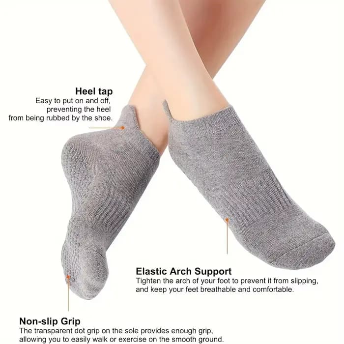 Chaussettes de Yoga antidérapantes pour femmes, respirantes, en coton, pour Fitness, Pilates, entraî