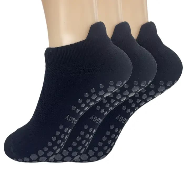 3 paires de chaussettes Pilates à poignée pour femmes, chaussettes athlétiques de Yoga pour Barre, B