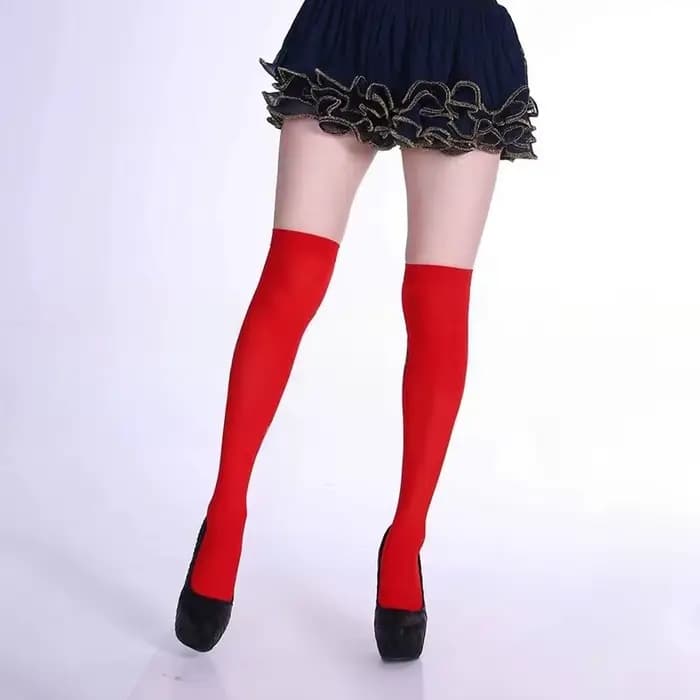 Bas de cuisse hauts couleur néon pour femmes, bas Sexy, Orange, jaune, tenue de soirée, chaussettes 