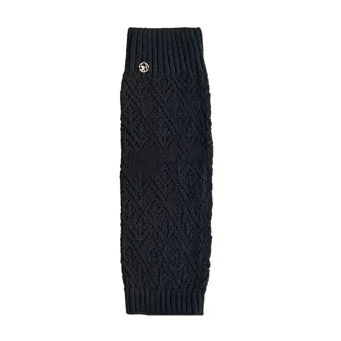 ​ ​ Chaussettes tricotées pour femmes, bottes longues à lacets, Style épais, Logo métallique, chauff
