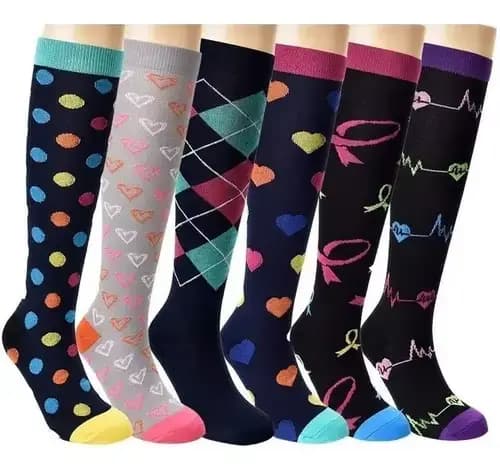 Chaussettes de Compression pour le Sport, le cyclisme, les voyages, antidérapantes, antibactériennes