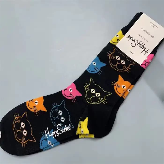 Happy Socks – chaussettes mi-tube pour femmes, série animale, mignonnes, en pur coton, quatre saison