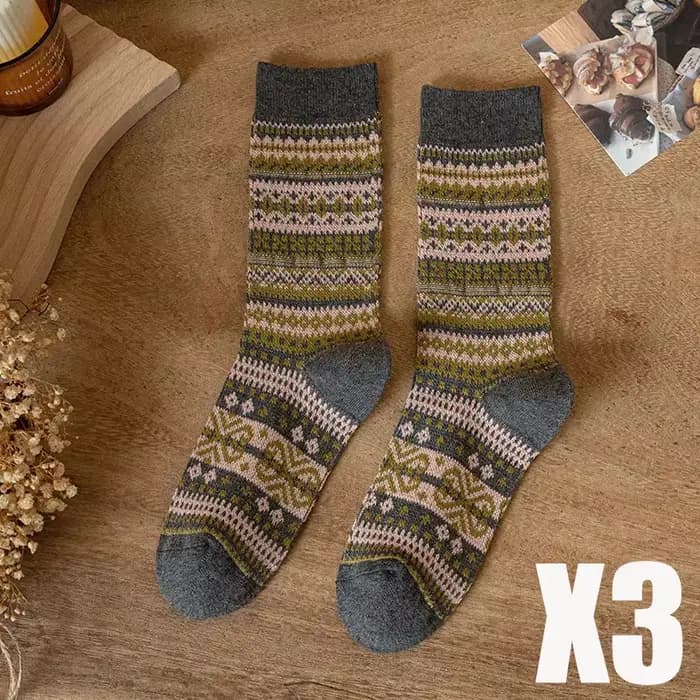 Chaussettes en laine à motif tricoté athlétique pour femmes, chaussettes d'hiver épaisses, chaussett