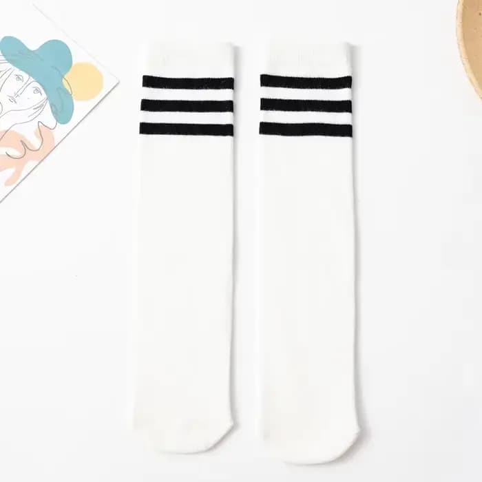 Chaussettes de football pour enfants, chaussettes de sport à trois rayures, hautes en coton, pour to