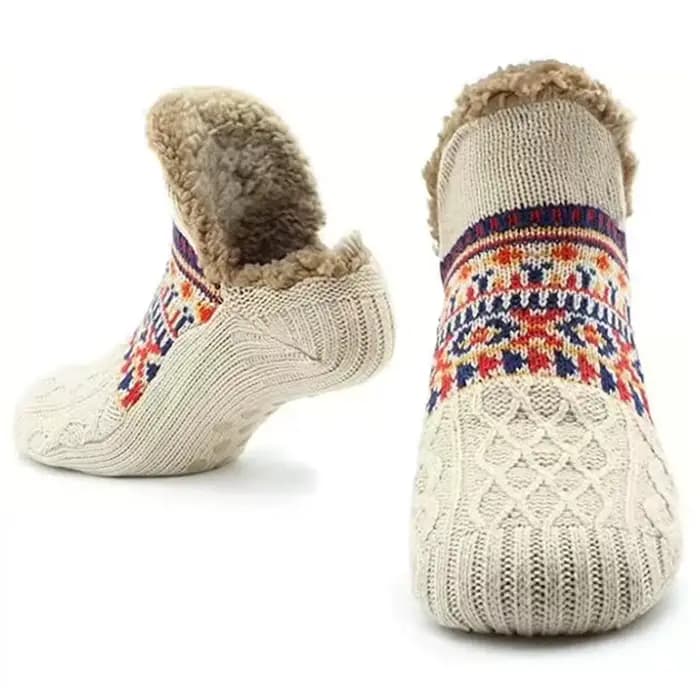 Chaussettes pantoufles d'intérieur antidérapantes pour hommes et femmes, chaussettes de couchage the