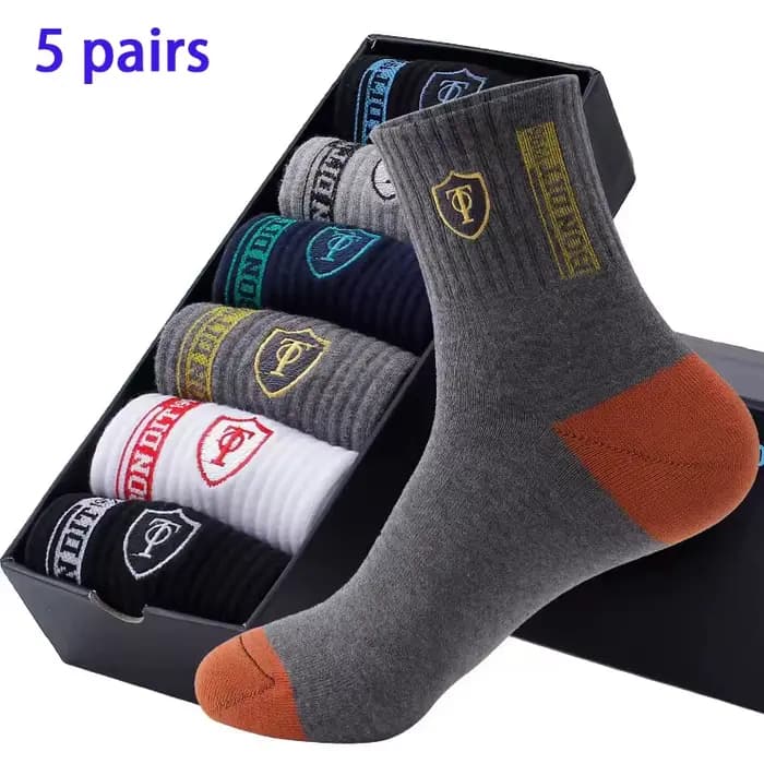 5 paires de chaussettes de sport pour hommes, pour les loisirs d'été, évacuant la transpiration, lég