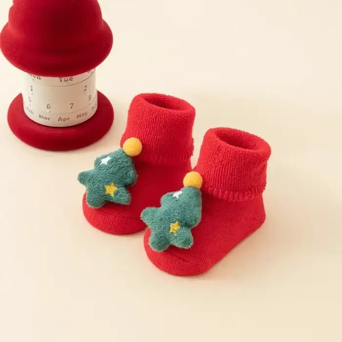 1 paire nouveau-né coton hiver bébé filles garçons enfants chaussettes antidérapantes infantile noël
