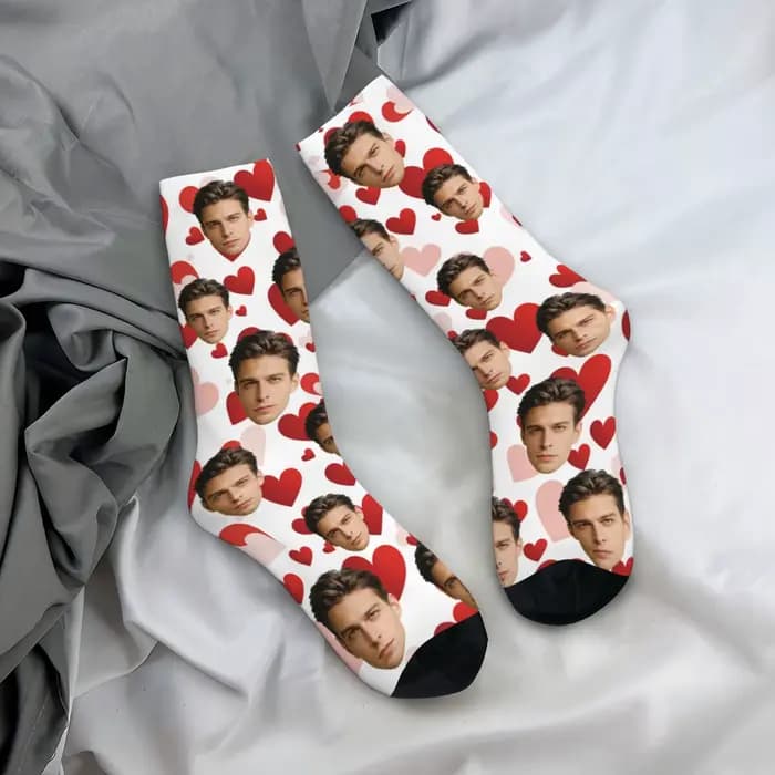 Chaussettes avatar personnalisées pour hommes et femmes, chaussettes photo personnalisées, chaussett