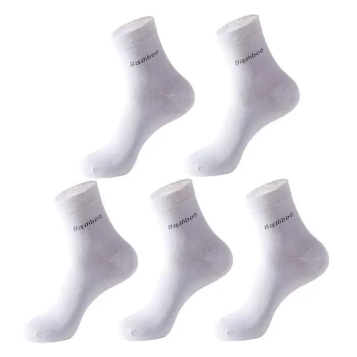 5 paires/chaussettes en bambou pour hommes, confortables, respirantes, décontractées, chaussettes mi