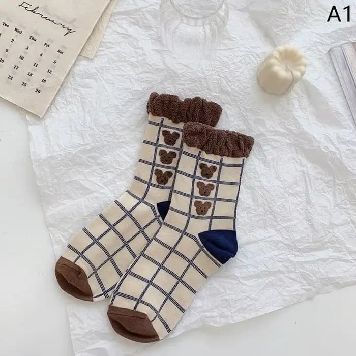 Chaussettes en coton à cœur rose pour femmes, doux, amour, tube moyen, joli, thème rose, décontracté