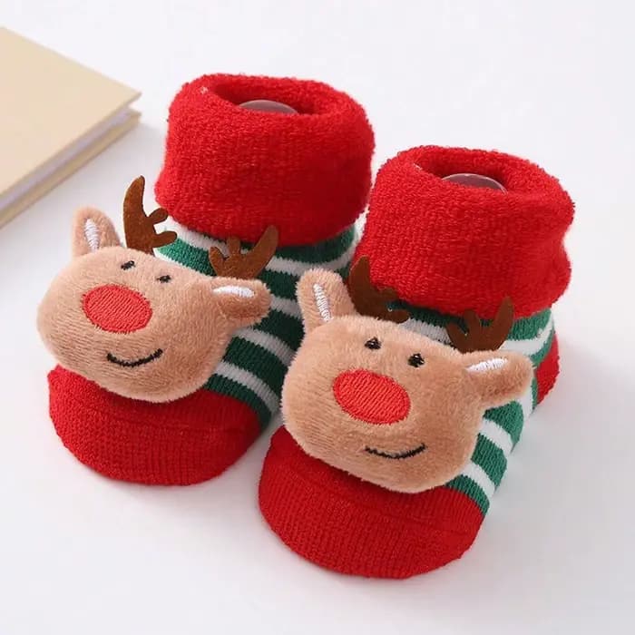 Chaussettes pour enfants pour filles et garçons, antidérapantes, en coton imprimé, chaussettes de no