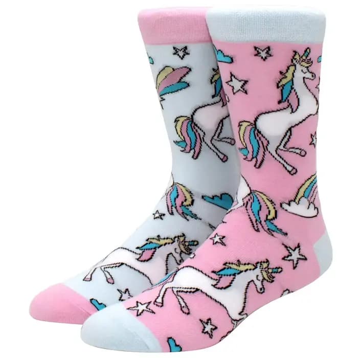 Hommes femmes chaussettes créatives AB asymétrique coton chaussettes mode personnalité tendance dess