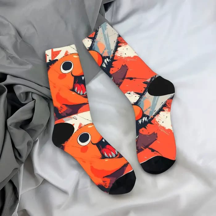 Pochita tronçonneuse homme Anime chaussettes automne bas nouveauté hommes doux respirant chaussettes