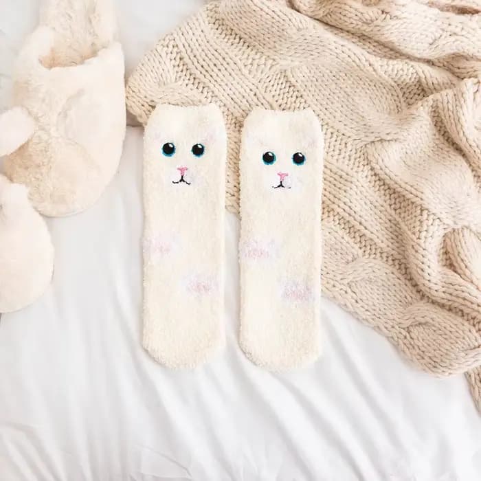 Chaussettes femme dessin animé Kitty cochon Panda Kawaii mignon doux mi Tube chaussettes automne hiv