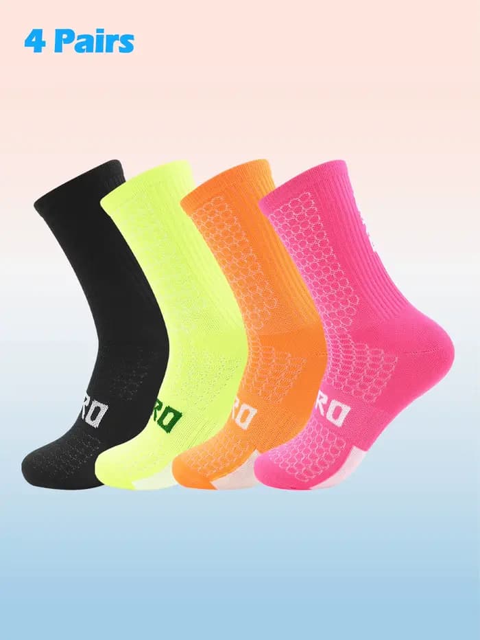 Chaussettes de cyclisme hommes 4 paires/ensemble chaussettes de vélo femmes Sport absorbant la sueur