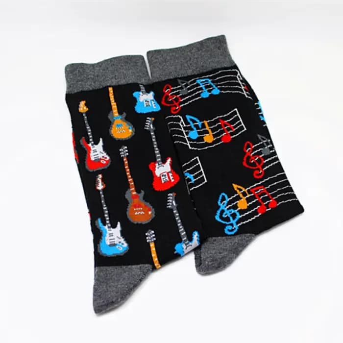 Chaussettes en coton pour hommes, motifs différents, lettre alimentaire pour Couple, tigre, ours, da