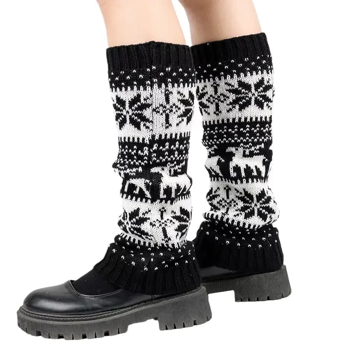 Chaussettes de bottes pour femmes, chauffe-jambes d'hiver, extensible, ample, chaud, thermique, lain