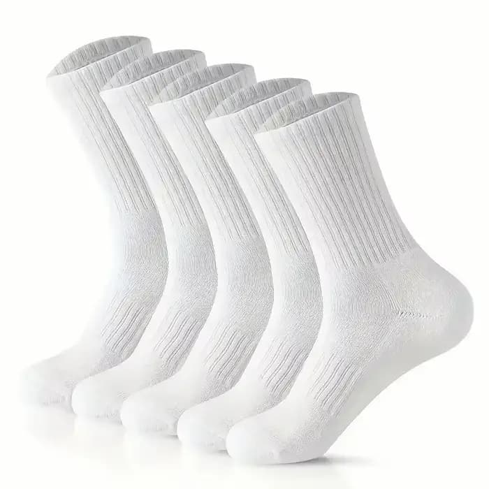 5/10/20 paires de chaussettes de sport à col rond de couleur unie neutre, absorbant la sueur, respir