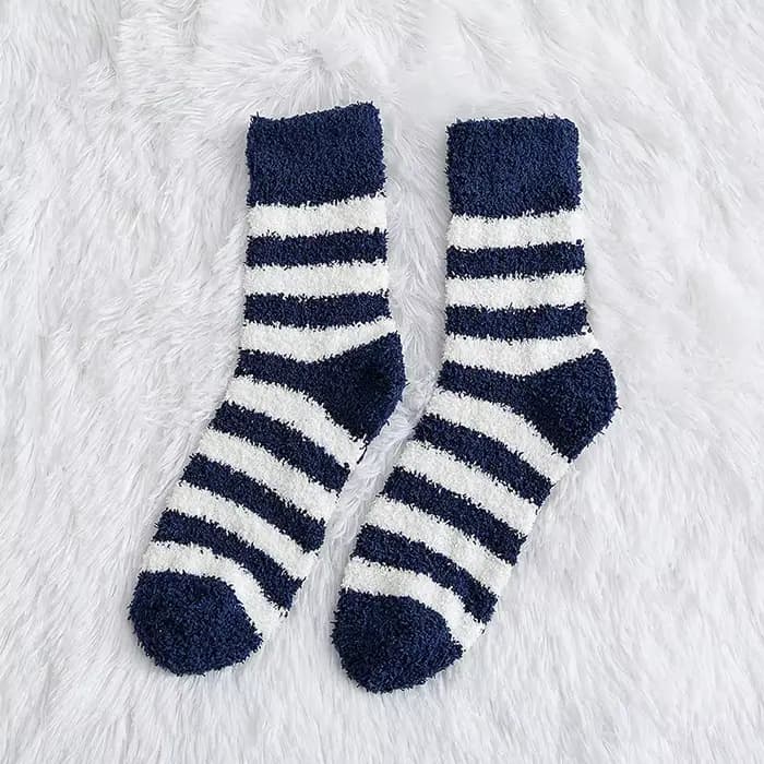 Chaussettes rayées en velours pour hommes, doux et moelleux, lieu d'optique, chaud, intérieur, sol, 