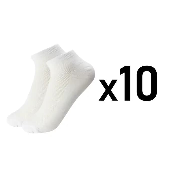 10 paires/lot chaussettes respirantes pour hommes cheville courte élastique couleur unie maille coto