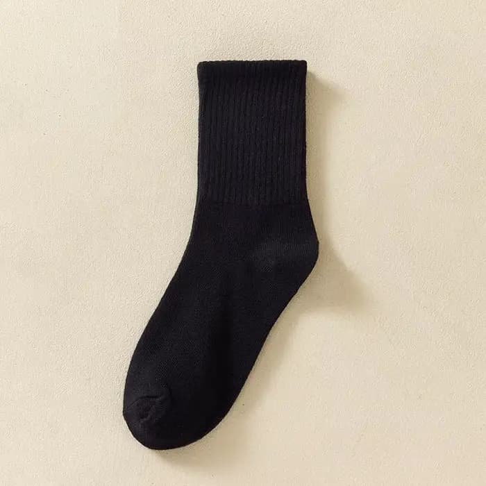 Chaussettes hautes mi-tube pour femmes, bas de sport monochromes, chaussettes de rinçage simples, de