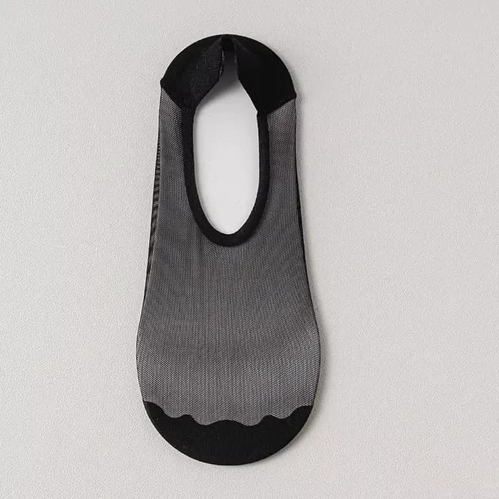 Chaussettes invisibles pour femmes, pantoufles d'été Ultra-fines en soie glacée, ajourées, respirant