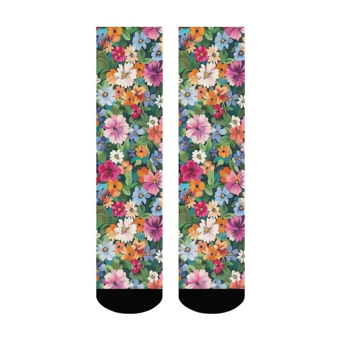 Chaussettes colorées pour hommes, nouveauté avec Graffiti Floral, mode rétro Hip-Hop, chaussettes am