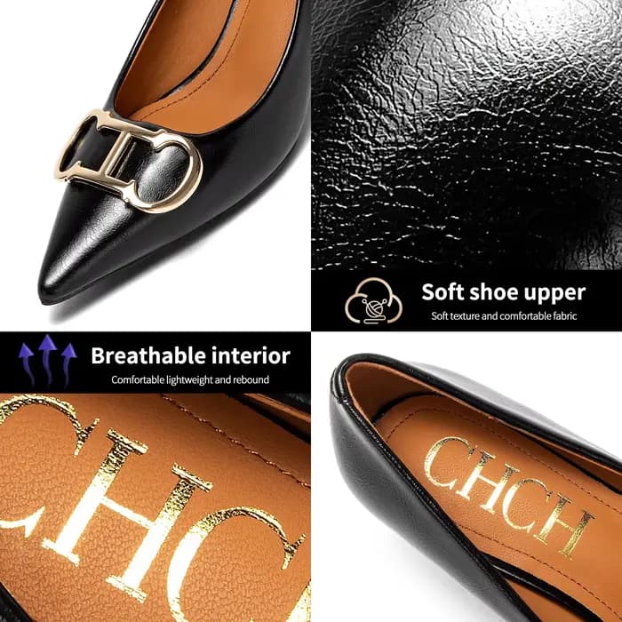 Chaussures pour femmes bout pointu talons hauts en cuir verni robe talons chaussures bateau chaussur