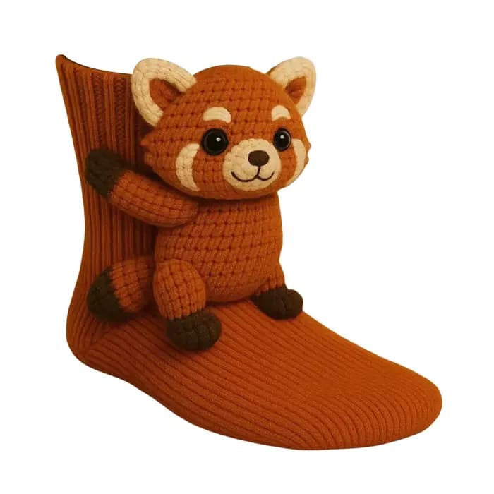 Chaussettes animaux tricotées 3D, mignon Koala Panda chat paresseux, chaussettes de câlin au crochet