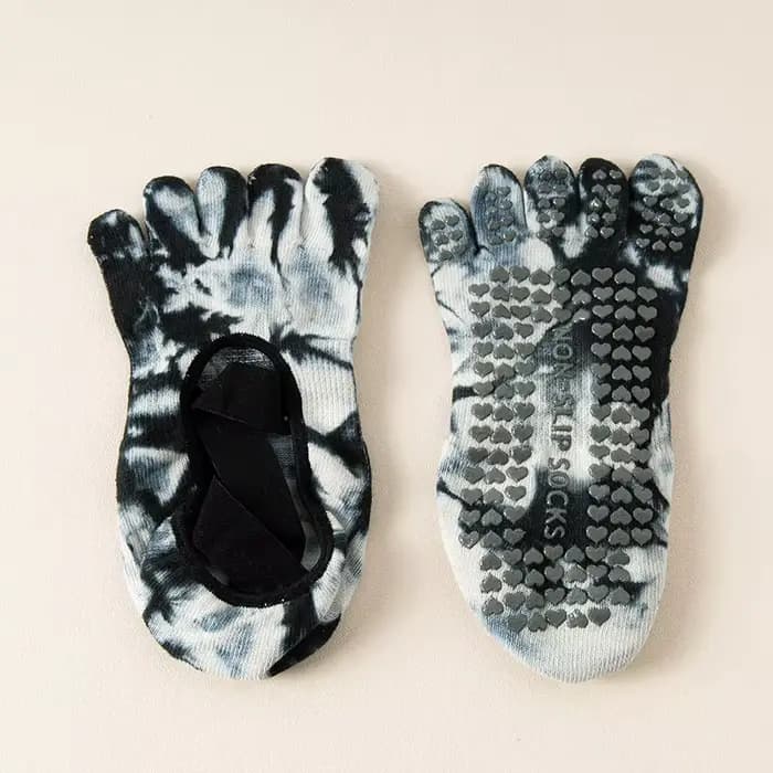 Chaussettes antidérapantes de Yoga pour femmes, chaussettes professionnelles en coton à cinq doigts,